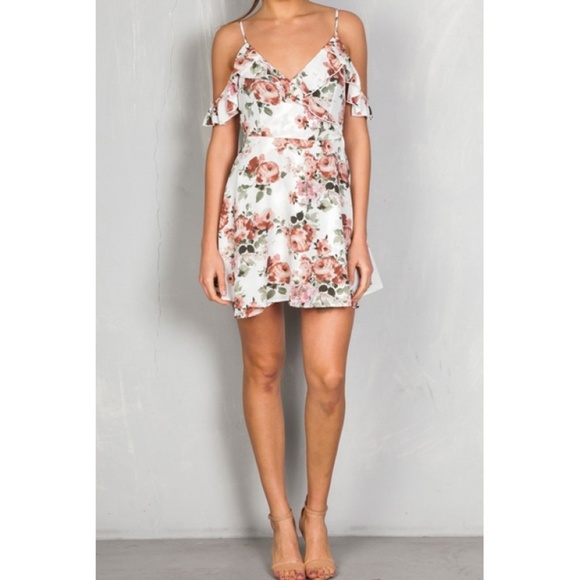 Floral Ruffled Wrap Around Mini Dress - Picture 3 of 4